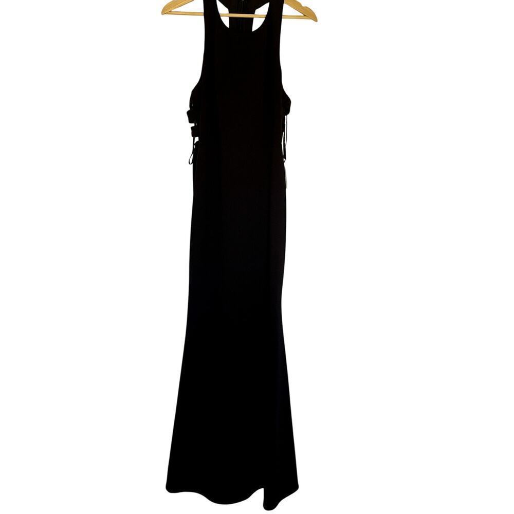 NWT Lulus black maxi formal dress women's size XL open back strappy detail